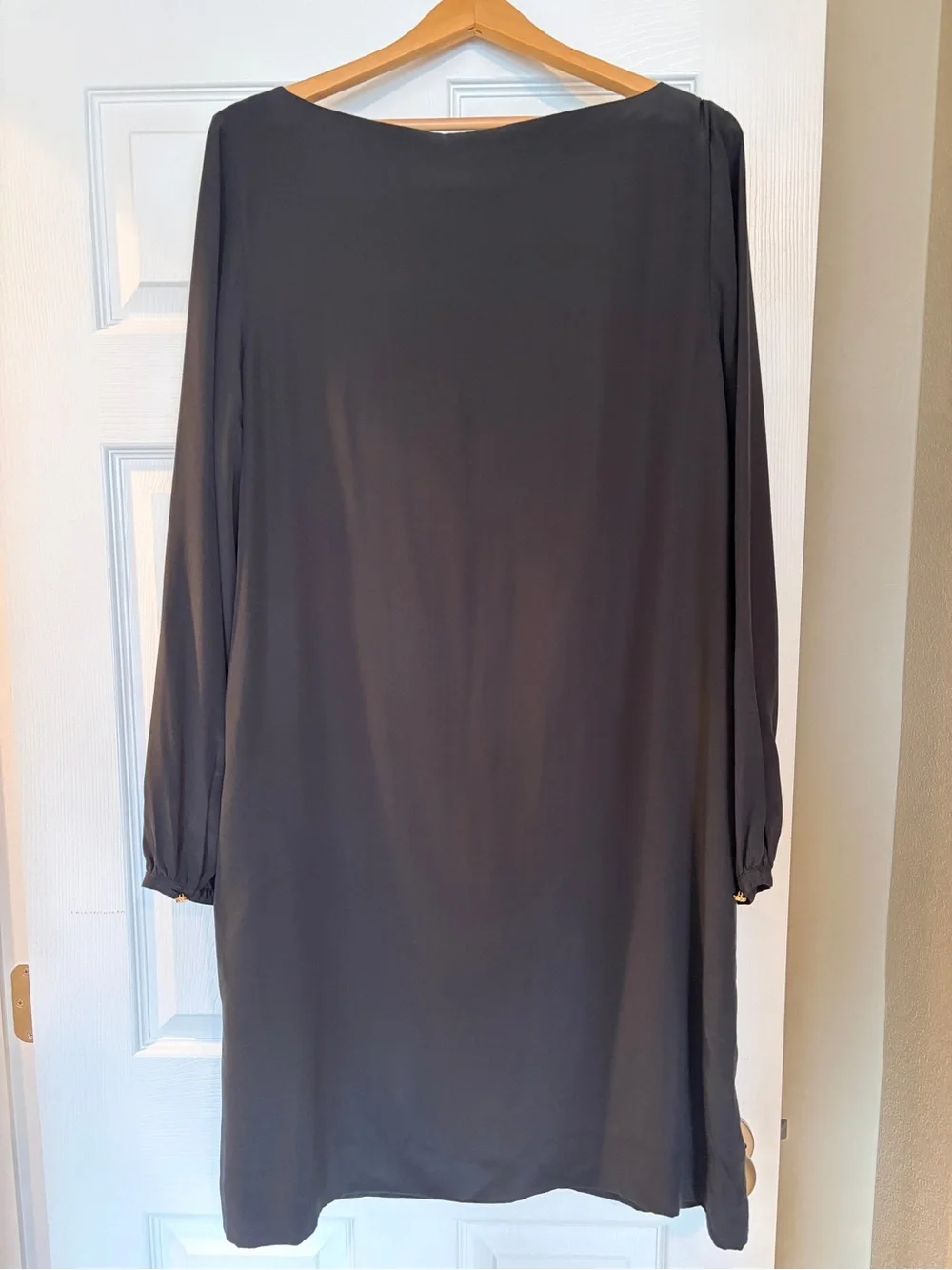 NWT Tory Burch 100% Silk Black Dress Size 14 Quiet Luxury Understated C14